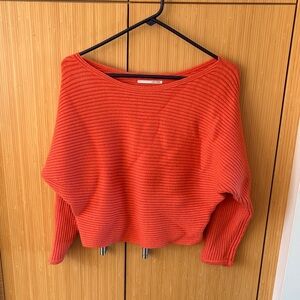 Anthropologie Vibrant Orange Crew Neck Sweater